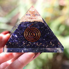 Entirely Zen Blue Goldstone Orgone Pyramid XL 75mm 3inch EMF & 5G Protection picture