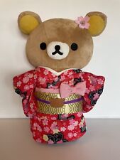 SUPER RARE 14” Rilakkuma Plush In Elegant Red Kimono - Sewn In Shoes picture