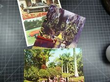 3 Vintage Extra Large Postcards Tropical Florida  & 1975 Cassini Meador Car picture