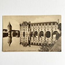 FRENCH CASTLE Château de Chenonceau 1913 Postcard • Reflection in Cher River picture