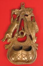 FABULOUS ANTIQUE BRONZE / BRASS GAME HUNTING THEME MATCH SAFE RABBIT HARE BIRD  picture