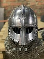 Medieval Steel Viking Vendel Helmet With Chainmail SCA  LARP Helmet Best Gift picture