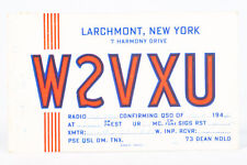 1947 Amateur Ham Radio QSL Card Larchmont New York W2VXU Dean Nold picture