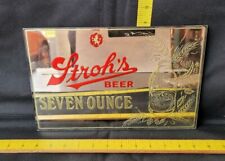 Vintage Stroh's Beer Mirror 7oz Pony Bottle Advertising Sign  picture
