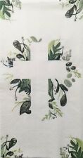 TWO Individual Paper Guest Decoupage Napkins - 1875 Easter Greenery Cross picture