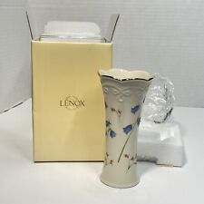 New LENOX 5” 5 Inch Bud Vase SKU 772474 Blue Flower Floral Gold Trim picture