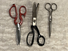 Lot of 3 Vintage Metal Scissors, Fabric Scissors, All Metal Scissors Lot -- 6487 picture