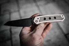Civivi vision FG custom brass Scales with black canvas micarta inlay picture