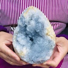 5.34LB Natural Beautiful Blue Celestite Crystal Geode Cave Mineral Specimen 219 picture