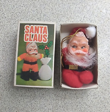 Vintage Rubber Face Mini Santa Claus Christmas Ornament in Match Box 3