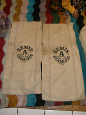 Two Bemis A Extra Heavy Seamless Feed Sack nice bright logos no holes or patches picture