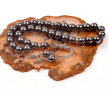 REAL Hematite GemStone Islamic Prayer 33 beads, Tasbih Misbaha, Tasbeeh 10mm BIG picture