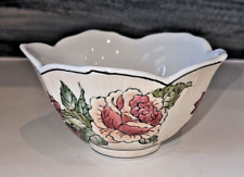 Beautiful 5 Leaf Lotus Painted Bowl Flowers and Strawberries picture