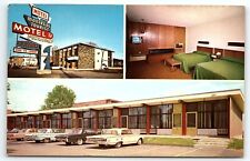 1960s MONTREAL TOURIST MOTEL RESTAURANT OLD CARD TV ON IN ROOM POSTCARD P416 picture