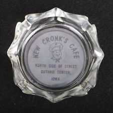 New Cronks Cafe North Side Gurthrie Center Iowa Vintage Ashtray Clear Glass picture