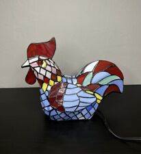 Tiffany-Style Stained Glass Rooster Lamp by Home Trends Farm House Decor picture