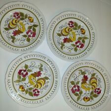 Vintage Mikasa Heritage #7125 Terra Stone Rooster Bread Dessert Dishes Plates picture