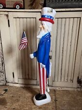 Vintage Blow Mold Uncle Sam Patriotic America Flag Lighted Union New Old Stock picture