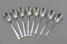 OneidaWare LINEAR  Stainless Flatware Soup Spoons Lot of 8 Vtg Square picture