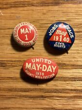 Vintage 1938-1940 May Day Pinbacks (3) picture