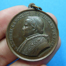 POPE PIUS IX AWESOME EXCELLENT ANTIQUE MEDAL 1855 PERFECT CONSERVATION  picture
