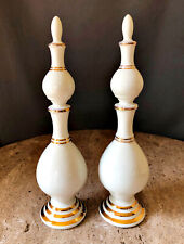 Pair of Owens Illinois RX Porcelain Pharmacy Display Apothecary Show Globes picture