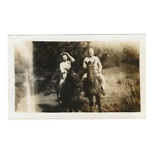 Vintage Photo 1940s Army Man Woman Riding Horses Lake Arrowhead California picture