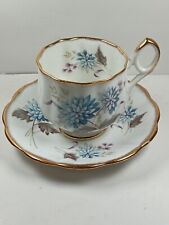 Vintage Royal Kendall Tea Cup Saucer Floral Fine Bone China England Mid Century picture