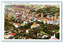 c1920s Air View Business District Sacramento California CA Postcard picture