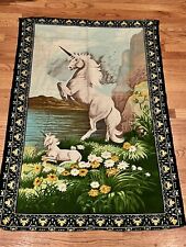 Vintage Majestic Unicorn and Baby Unicorn Tapestry 34.5
