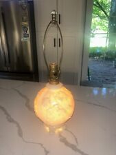Vintage Aladdin Alacite Milk Glass Oak Leaf Double Light Lamp - Works W/ Finial picture