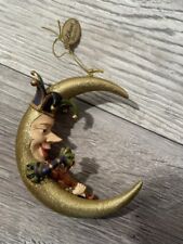 Katherine Collection Half Moon Jester Playing Violin Ornament Read/Look picture