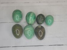 Vintage Green Alabaster Carved Eggs Made in Italy Set of 7 picture