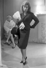 Senta Berger wearing a dress in a tailor's shop in London In the b- Old Photo picture