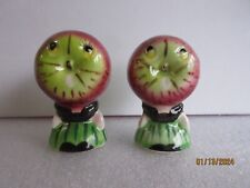 VINTAGE APPLE ANTHROPOMORPHIC SALT & PEPPER SHAKERS FIGURAL PEOPLE MADE IN JAPAN picture