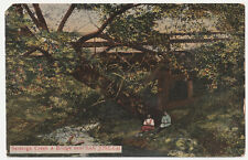 c1907 Saratoga Creek Bridge People San Jose California CA Vintage Postcard picture