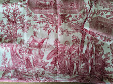 2 Pieces ANTIQUE Red Toile Fabric picture