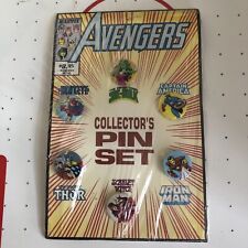 Vintage Marvel Comics AVENGERS Collector's Pin Set of 6 Sealed 1989 picture