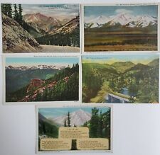 Colorado Views of Various Rocky Mountains 5 Linen Postcards j13 picture