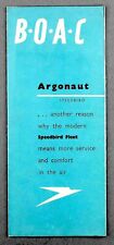 BOAC ARGONAUT AIRLINE BROCHURE WITH CUTAWAY 1949 B.O.A.C. SPEEDBIRD picture