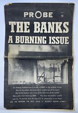Vintage Political Newspaper PROBE #1 The Banks A Burning Issue 1970s RARE picture