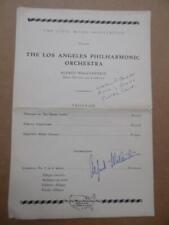 c.1940s Los Angeles Philharmonic Orchestra Alfred Wallenstein Signed Program  picture