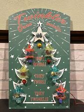 Vintage Christmas Twinkler Spinner Ornament Display Board Green Tree picture