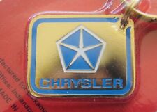 Vintage 1980s Napa Retro Blue Emblem Chrysler Solid Brass Keychain NOS Old Stock picture