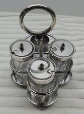 British Royal Air Force Side Marked Officers Mess Silver Plated Cruet w/ Handle picture