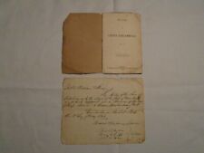 FIRE DEPARTMENT - SET OF 2 RARE ANTIQUE 1842 & 1843 VIENNA NY ORIGINAL DOCUMENTS picture