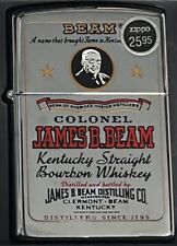 ZIPPO 1998 COLONEL JAMES BEAM WHISKEY POLISHED CHROME LIGHTER SEALED IN BOX B220 picture