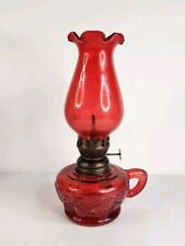 Vintage Small Red Kerosene Oil Lamp - Made In Hong Kong picture