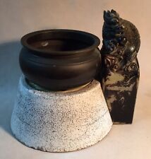 VTG Chinese /Japanese Carved Stone Dragon/ Metal / Ceramic Censor picture
