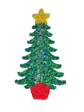 Vtg Mini Popcorn Art Christmas Tree Decoration Melted Plastic Wall Hanging 11.5” picture